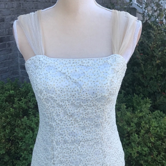 Size 7/8 Vintage Flori Design Ivory Dress - Picture 2 of 9